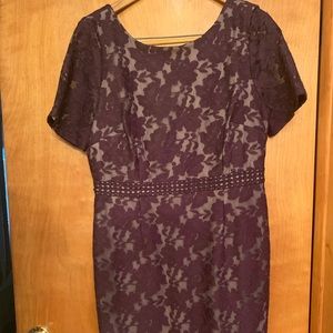 Adriana Papell Purple Lace Dress worn once